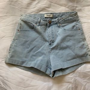 Forever 21 Light Wash High Waisted Denim Shorts